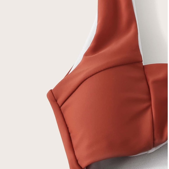 RUST HIGH CUT BRAZILIAN THONG LINED BIKINI - Picture 4 of 9